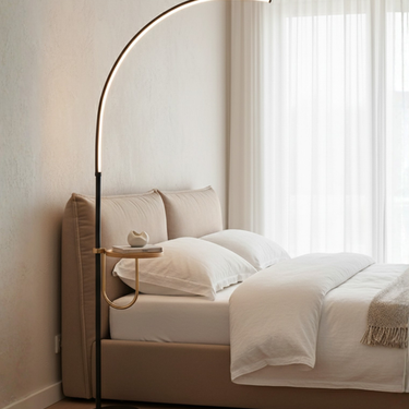 Valeris Arc Floor Lamp | Modern Minimalist LED Standing Lamp for Living Room or Bedside Floor Lamps