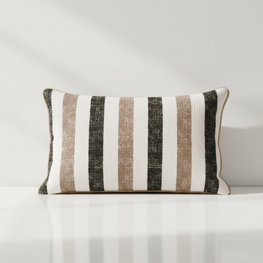 Elegant Vertical Striped Upholstery Fabric - Timeless Design for Sophisticated Decor Pillow