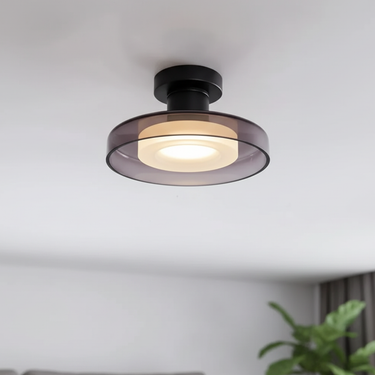 Eclipse Light - Modern Flush Mount Ceiling Light with Layered Glass Halo Lighting