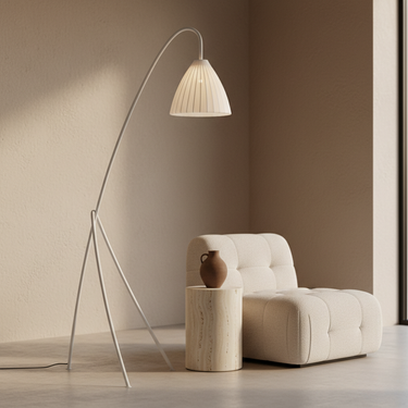 Tove Pleated Tripod Floor Lamp - Modern Standing Floor Lamp for Cozy Living Room Spaces Floor Lamps