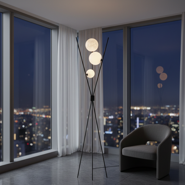 Linea Orbital | Modern Dimmable LED Moon Design Table and Floor Lamp Lamps