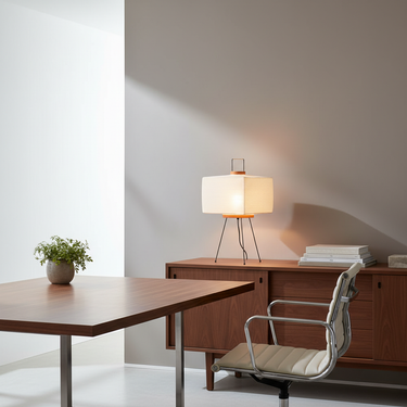 Akari 7A Minimalist Table Lamp with Hand-Folded Washi Shade Table Lamps