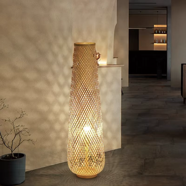 Yorumi | Traditional Japanese Bamboo Floor Lamp with Soft Light for Living Room Floor Lamps