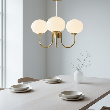 Bonbon Modern Chandelier Light with Opaque Glass Globes for Dining Room Chandeliers