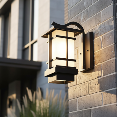 Elegant Outdoor Wall Lantern - Frosted Glass & Sturdy Frame Lights