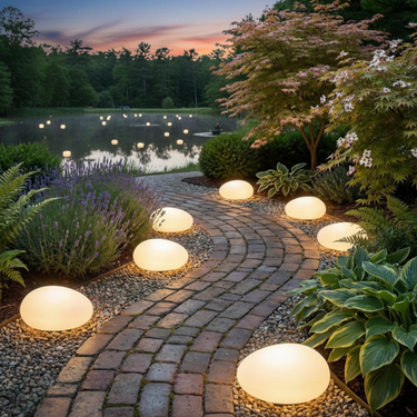 LunaStone | Solar Outdoor Pebble Stone Light, Waterproof LED Pathway Light for Garden Outdoor Lighting