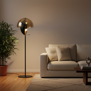 Neralith Soma Modern Floor Lamp - Elegant Glass Standing Lamp for Living Room Floor Lamps