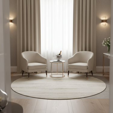 Veloria Luxury Round Cream Area Rug | Soft Plush Carpet for Living Room or Bedroom Round Area Rugs