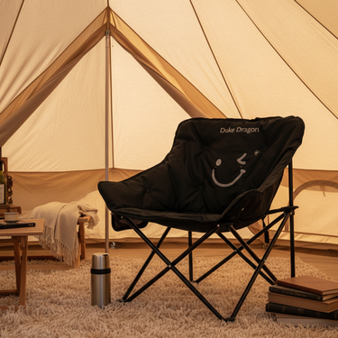 Minimalist Outdoor Folding Camping Chair with Backrest & Padded Cushion