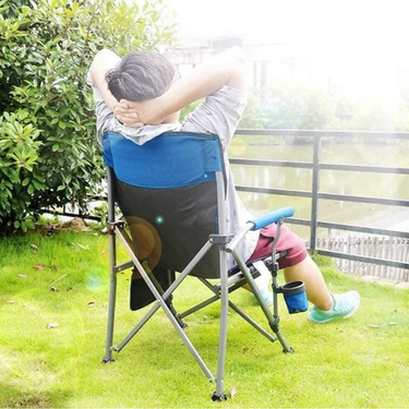 Durable Folding Camping Chair with Backrest & Armrests for Camping & Outdoors