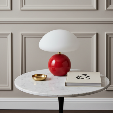 MushGlow | Playful High-Gloss Mushroom Table Lamp for Bedroom or Living Room Lamps