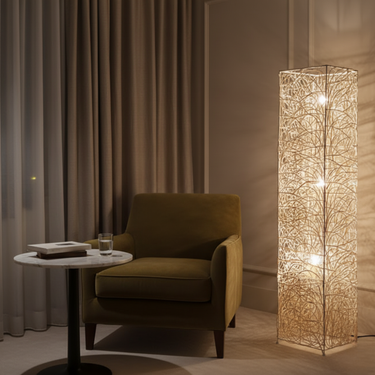 Minimalist Rattan Floor Lamp | Modern 3-Light Standing Lamp for Living Room Floor Lamps