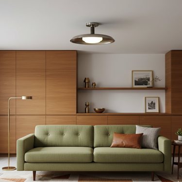 Cymbale - Modern Flush Mount Ceiling Light with Hand-Blown Opaline Glass Lighting