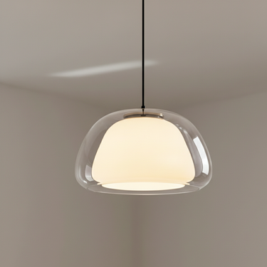 Modern Glass Pendant Light - Adjustable Dome Design for Kitchen Island Ceiling Light