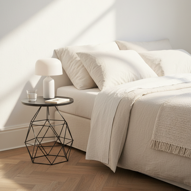 Linea Black Side Table - Modern Minimalist Design for Living Room & Bedroom Side Table