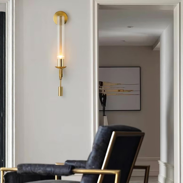 Clarion Modern Wall Sconce - Elegant Fluted Glass & Iron Wall Lights Wall Sconces