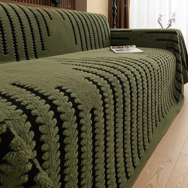 Heritage Plush Tufted Couch Cover - Vintage Sofa Protector with Non-Slip Backing Sofa Cover