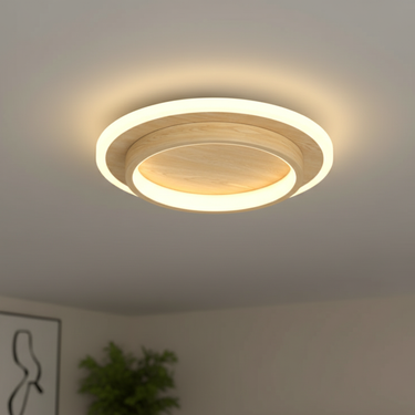 Modern Float Flush Mount Ceiling Light - Dual-Light Halo Illumination Flush Mount Ceiling Lights