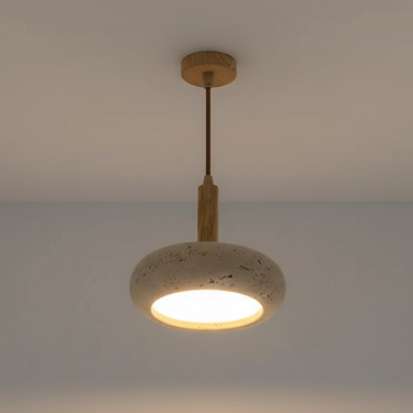 Halo Stone Pendant Light - Adjustable Kitchen Pendant Lighting with Ethereal Design Ceiling Light