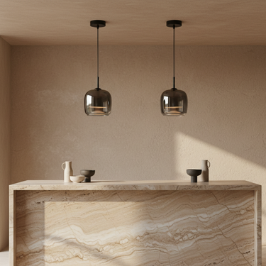 Elegant Glass Pendant Light with Smoked Glass Lampshade for Sophisticated Spaces Lighting