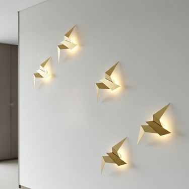 Akaru Origami Wall Light - Sculptural LED Sconces with Japanese Design Wall Lighting