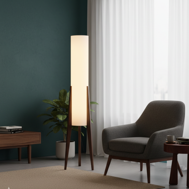 Elegant Walnut Modern Floor Lamp - Nordic Retro Design for Living Room Floor Lamp