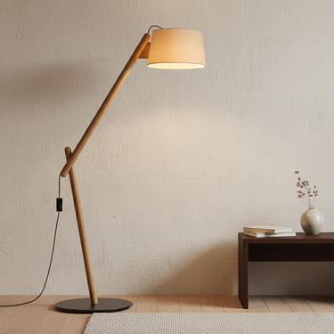 Valeo Modern Floor Lamp – Sculptural Curved Shade Floor Light for Contemporary Living Spaces Floor Lamps