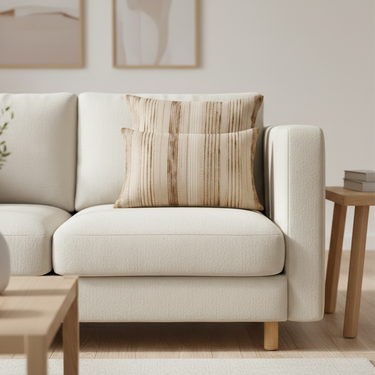 Soft Shimmer Upholstery Fabric with Vertical Lines – Elegant Textured Material for Curtains and Accents Pillow