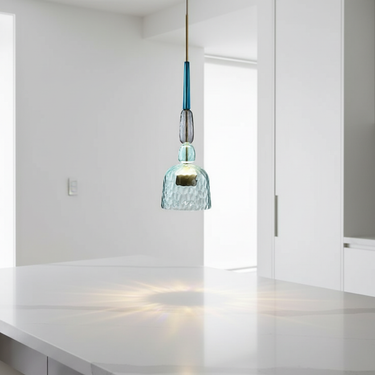 Artisanal Glass Pendant Light - Artistic Kitchen Pendant Lighting for Island Lighting