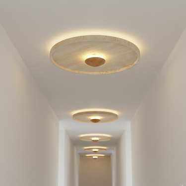 TerraGlow | Elegant Natural Travertine Flush Mount Ceiling Light Ceiling Lights