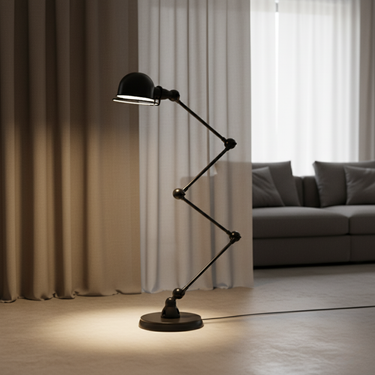 AtelierCraft | Modern Black Industrial Floor Lamp with Flexible Design Floor Lamps
