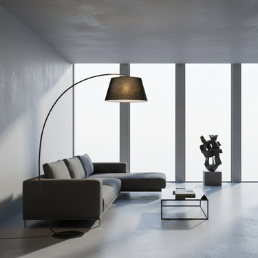 ArcoLuxe | Modern Elegant Fabric Shade Arc Floor Lamp for Living Room Floor Lamps
