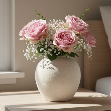 Aurea - Tall White Ceramic Vase with Sculptural Design for Home Decor Vases