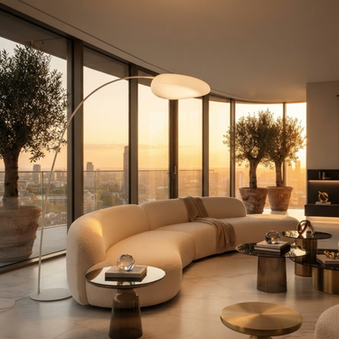 MiNori | Modern Elegant Metal Floor Lamp with Adjustable LED Light for Bedroom or Living Room