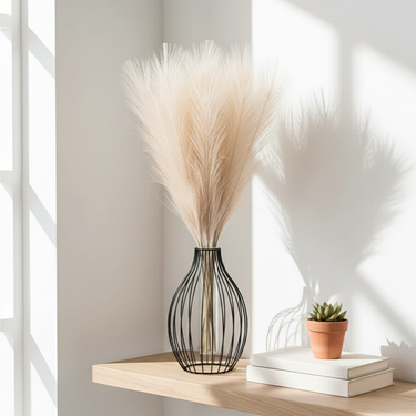 Nordic Aura - Sculptural Black Vase in Matte Finish for Modern Interiors Vase