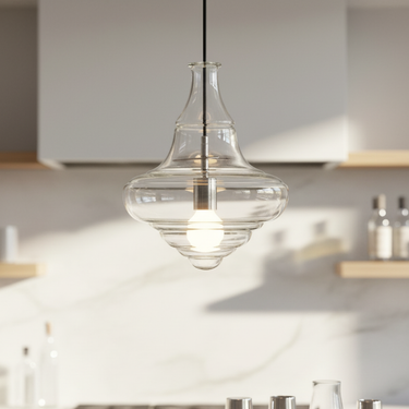 La Toupie | Elegant Hand-Blown Glass Kitchen Pendant Lighting Fixture Pendant Lights