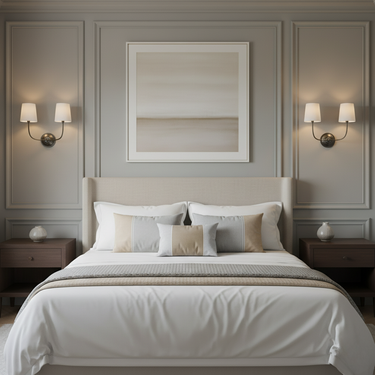 Cadence Double Wall Sconce Lighting with Brass Arms & Fabric Shades Wall Sconces