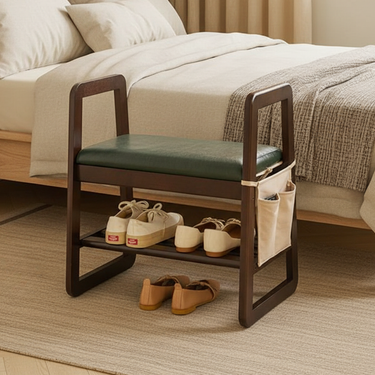Modern Minimalist Shoe Storage Bench with Armrests - Elegant Entryway Rack Benches