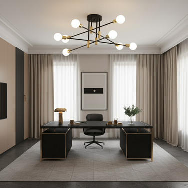 Axon - Modern Flush Mount Ceiling Light with Two-Tone Finish, 4/6/8-Light Options Ceiling Lights