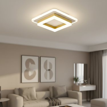 Modern Bezel LED Flush Mount Ceiling Light with Dual Illumination Lighting