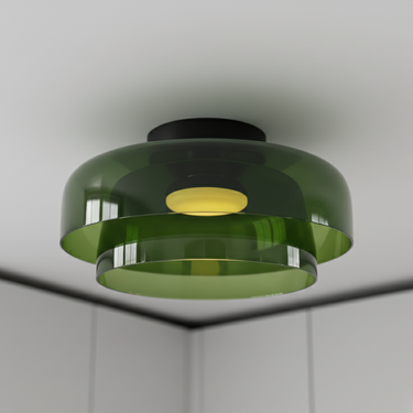Milo Dome Light - Mid-Century Modern Flush Mount Ceiling Light with Layered Glass Shade Lamps & Light Fixtures