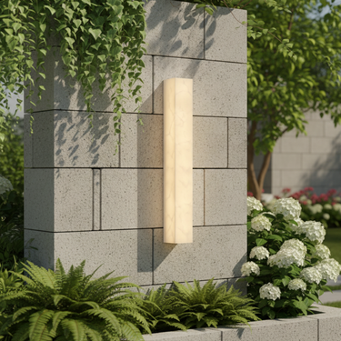 Sleek White Outdoor Wall Light - Modern Rectangular Sconce with Dual Power Options Wall Light