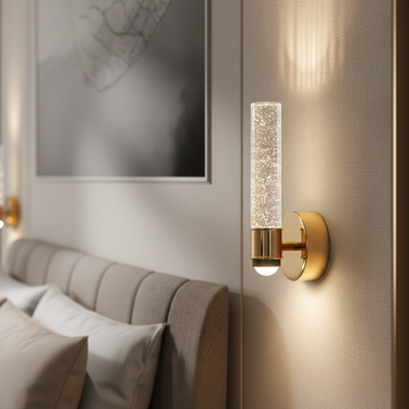 Glamorous Crystal Wall Light - Elegant Sconce with Metal Frame for Modern Decor Wall Lighting