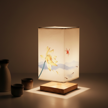 Minimalist Bamboo Table Lamp - Japanese-Scandinavian Design for Bedroom & Desk Table Lamp