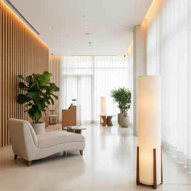 Hajime — Elegant Traditional Japanese Floor Lamp with White Fabric Shade for Living Room Lamps