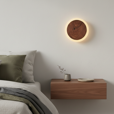 Scandinavian LED Wall Light - Natural Wood Wall Sconces with Warm White Light Wall Lighting