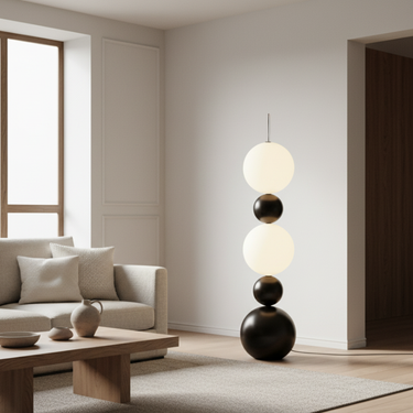 Calura Form Modern Floor Lamp - Handcrafted Calabash Design with Warm LED Light Floor Lamps