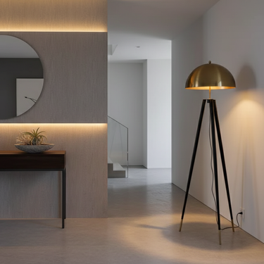 AxisDome | Elegant Modern Gold Tripod Floor Lamp for Luxurious Ambiance Floor Lamps