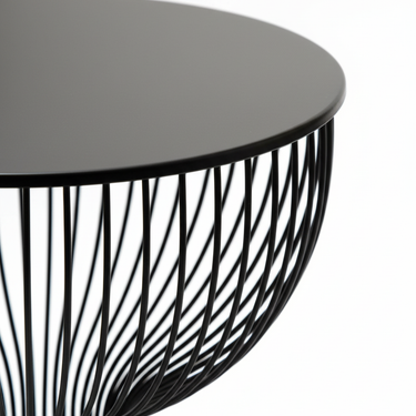 Arka Modern Side Table - Elegant Hourglass Design, Durable Black Metal Side Table