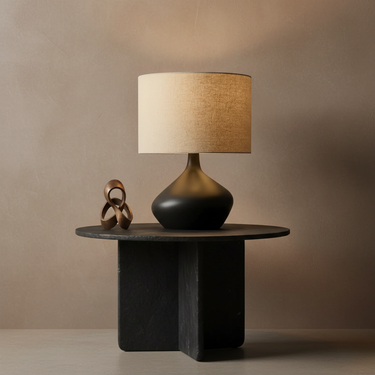 Obsidia | Elegant Organic Minimalist Table Lamp for Living Room Lamps & Light Fixtures